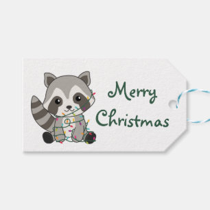 Raccoon Christmas Snow Winter Raccoons Trucker Hat Gift Tags