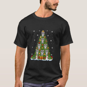 Raccoon Christmas Tree Holiday Decor Funny Xmas Li T-Shirt