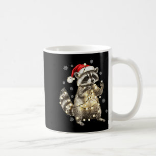 Raccoon Christmas Tree Lights Pajama Racoon Lover  Coffee Mug