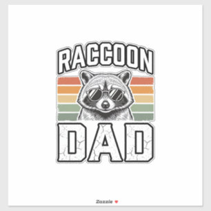 Raccoon Dad Vintage Engraving Retro Vector Design_