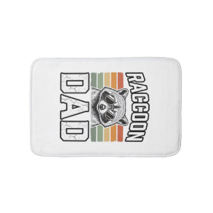 Raccoon Dad Vintage Engraving Retro Vector Design_ Bath Mat