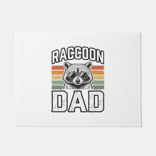 Raccoon Dad Vintage Engraving Retro Vector Design_ Doormat