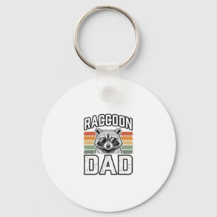 Raccoon Dad Vintage Engraving Retro Vector Design_ Key Ring