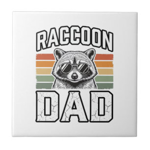 Raccoon Dad Vintage Engraving Retro Vector Design_ Tile