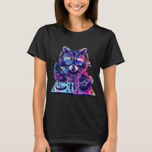 Raccoon Dj Edm Techno House Music Funny Animal Lov T-Shirt