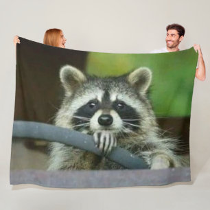 RACCOON DRIVING FLEECE BLANKET