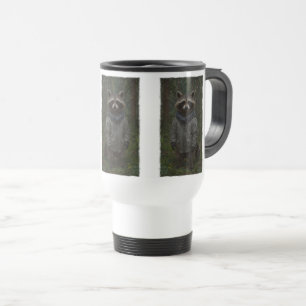Raccoon Exploring a Forest Trail Wildlife for Kids Travel Mug