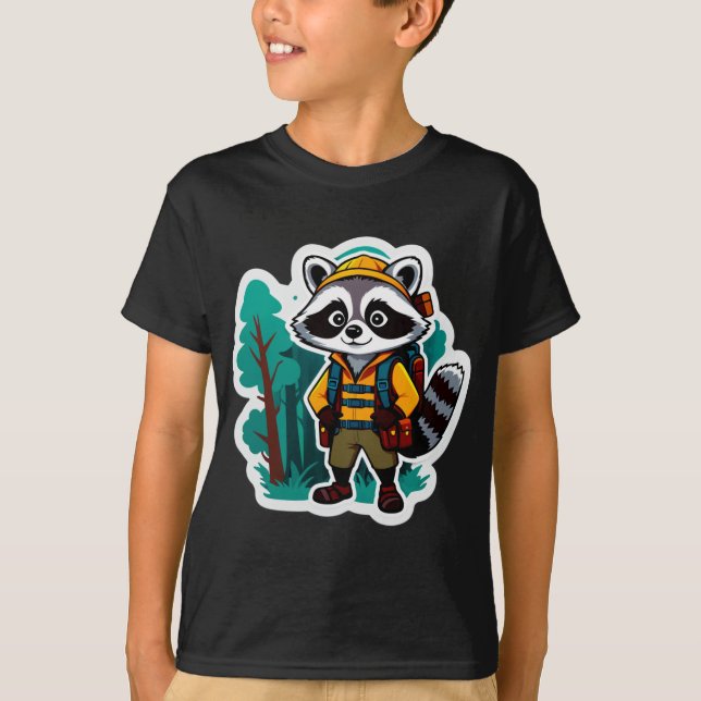 Raccoon Forest Explorer T-Shirt (Front)