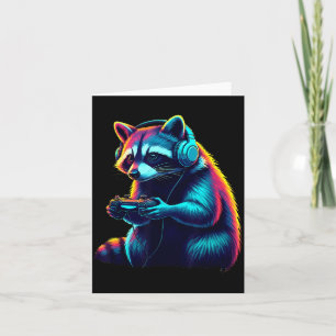 Raccoon Gaming Animal Video Games Funny Raccoon Card