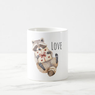 Raccoon Hearts Gift Coffee Mug