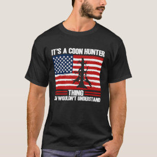 Raccoon Hunting Season USA Flag It's A Coon Hunter T-Shirt