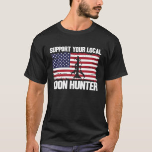 Raccoon Hunting USA Flag Support Your Local Coon H T-Shirt