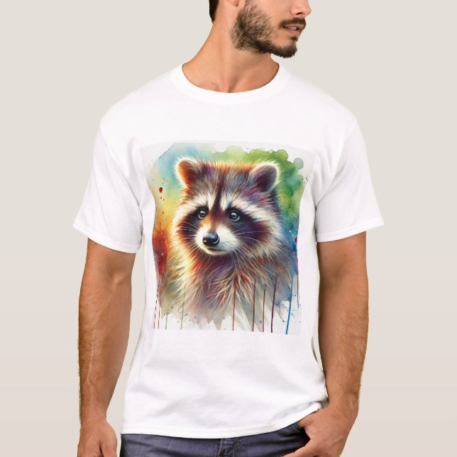 Raccoon in Light and Color 200824AREF133 - Waterco T-Shirt (Front)