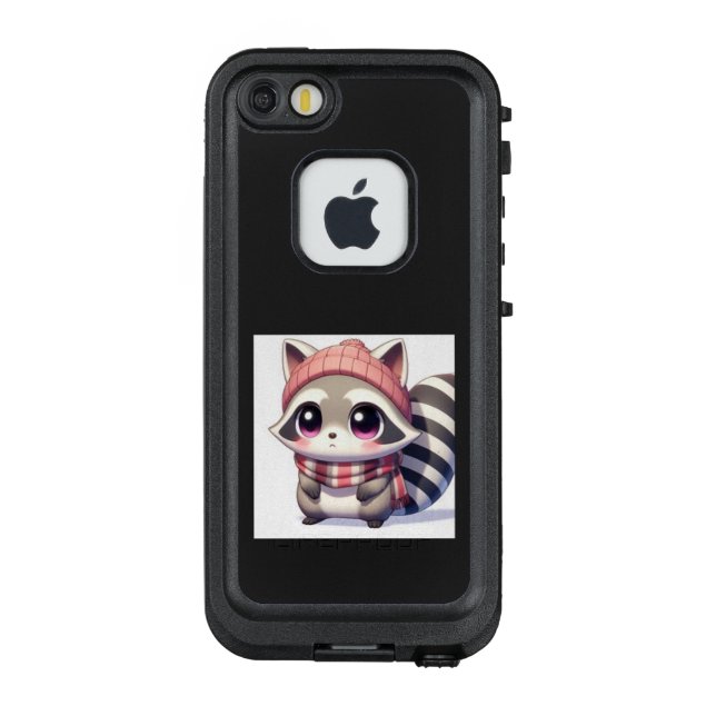 Raccoon in winter attire LifeProof iPhone case (Back)