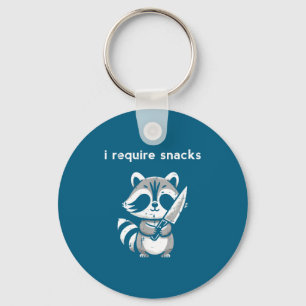 Raccoon Knife I Require Snacks Funny Saying Humor  Key Ring