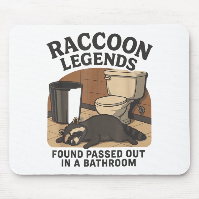 Raccoon Legends Found Ped Out In A Bathroom Trashe Mouse Mat (Front)