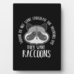 Raccoon Lover Raccoon For Valentines Day Plaque