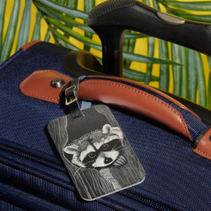 Raccoon luggage tag