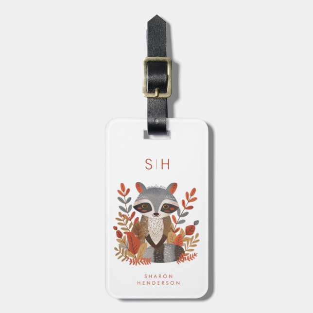 Raccoon Luggage Tag (Front Vertical)