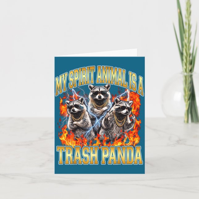 Raccoon My Srit Animal Is A Trash Panda Funny Boot Card (Front)