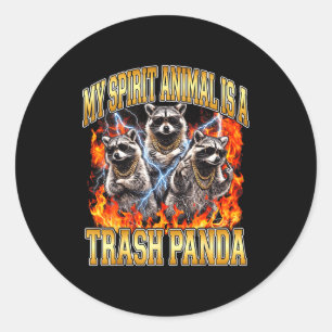 Raccoon My Srit Animal Is A Trash Panda Funny Boot Classic Round Sticker