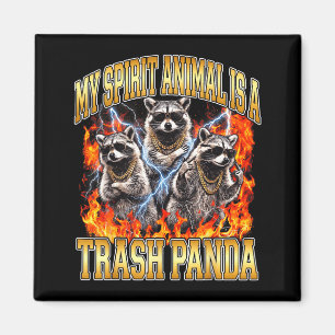 Raccoon My Srit Animal Is A Trash Panda Funny Boot Magnet