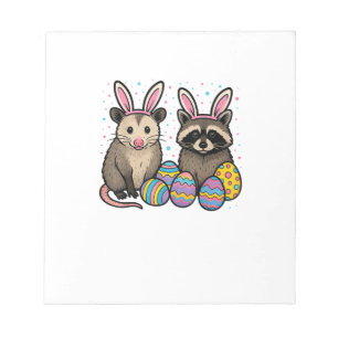 Raccoon Opossum Easter T-Shirt_1 Notepad
