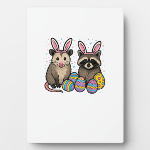 Raccoon Opossum Easter T-Shirt_1 Plaque