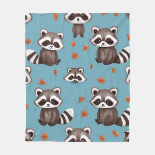 Raccoon party fleece blanket