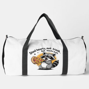 Raccoon Pizza Steals Hearts and Trash Duffle Bag