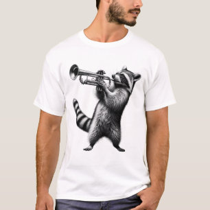 Raccoon Playing Trumpet Trumpetist Trumpet Player T-Shirt