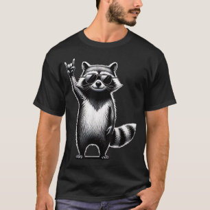 Raccoon Raccoon Rock Music Men Kids Women  T-Shirt