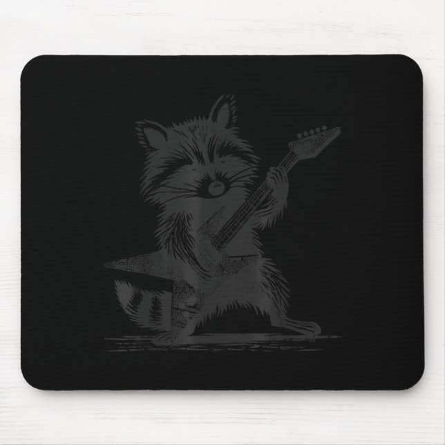 Raccoon Rock Music For Men Women Band Kids Rocker  Mouse Mat (Front)