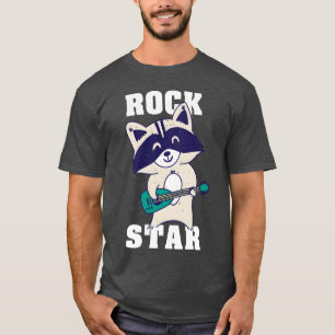 Raccoon Rock Star Guitar Rockin Music Singer frien T-Shirt