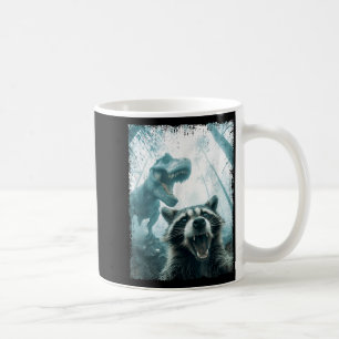 Raccoon Selfie With Tyrannosaurus T Rex Adventure Coffee Mug