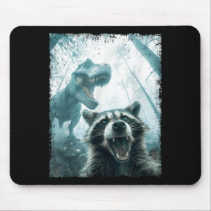 Raccoon Selfie With Tyrannosaurus T Rex Adventure  Mouse Mat