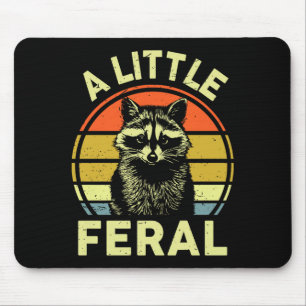 Raccoon-shirt A Little Feral Funny Raccoon Premium Mouse Mat