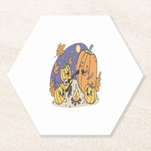 Raccoon Shirt Country Pumpkin Paper Coaster