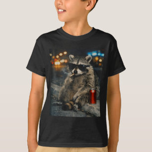 Raccoon Smoking Cigarette Funny Animal Meme T-Shirt