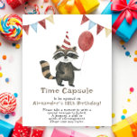 Raccoon Time Capsule 1st birthday Poster<br><div class="desc">1st Birthday Day.</div>