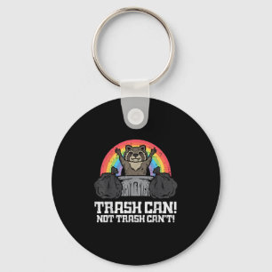 Raccoon Trash Can Not Cant Funny Street Cat Men Wo Key Ring