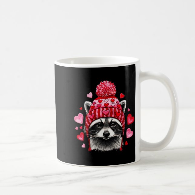 Raccoon Valentines Day Funny Feral Raccoon Love He Coffee Mug (Right)