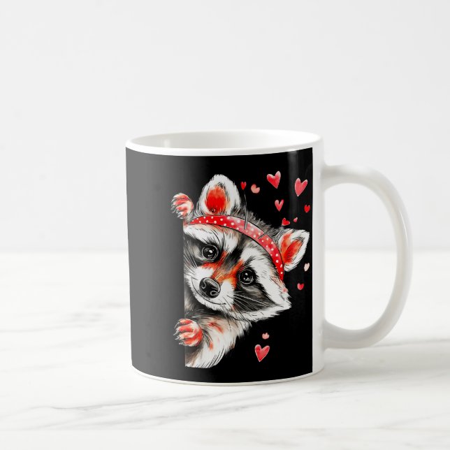 Raccoon Valentines Day Funny Feral Raccoon Love He Coffee Mug (Right)