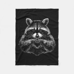 Raccoon Valentines Day Funny Feral Raccoon Love He Fleece Blanket
