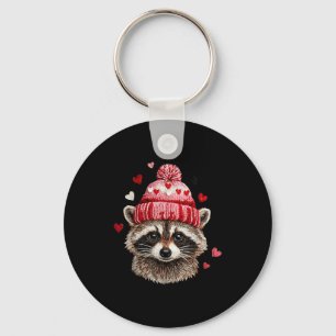 Raccoon Valentines Day Funny Feral Raccoon Love He Key Ring