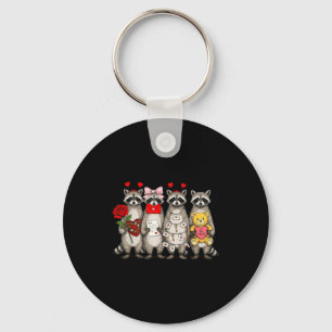 Raccoon Valentines Day Funny Feral Raccoon Love He Key Ring