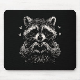 Raccoon Valentines Day Funny Feral Raccoon Love He Mouse Mat