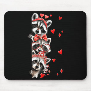 Raccoon Valentines Day Funny Feral Raccoon Love He Mouse Mat
