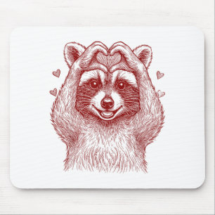 Raccoon Valentines Day Funny Feral Raccoon Love He Mouse Mat