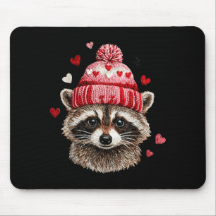 Raccoon Valentines Day Funny Feral Raccoon Love He Mouse Mat